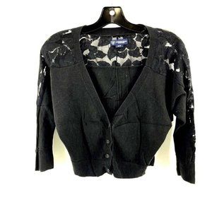 American Eagle Outfitters Black Women's Knit Cardigan Sweater Size SP Lace Top